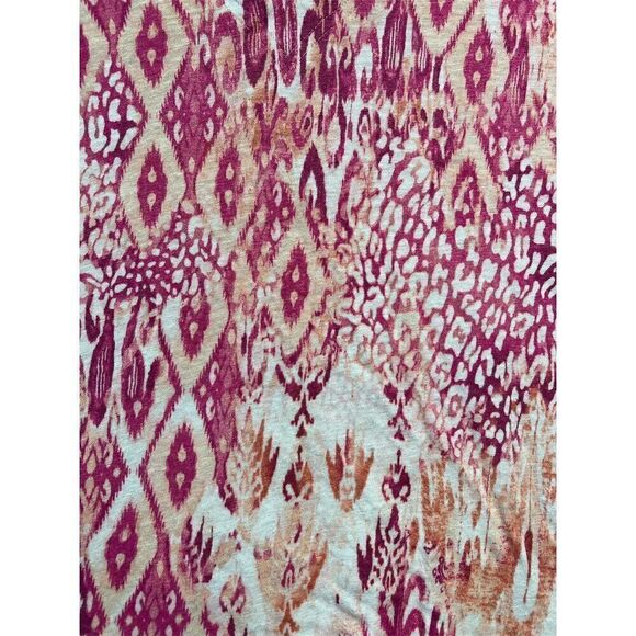 Chico's Women's 3P Multicolor Linen Cheetah Ikat V-Neck Short Sleeve Tee - Picture 2 of 7